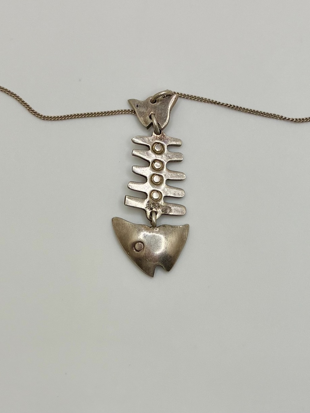 Sterling silver fish necklace